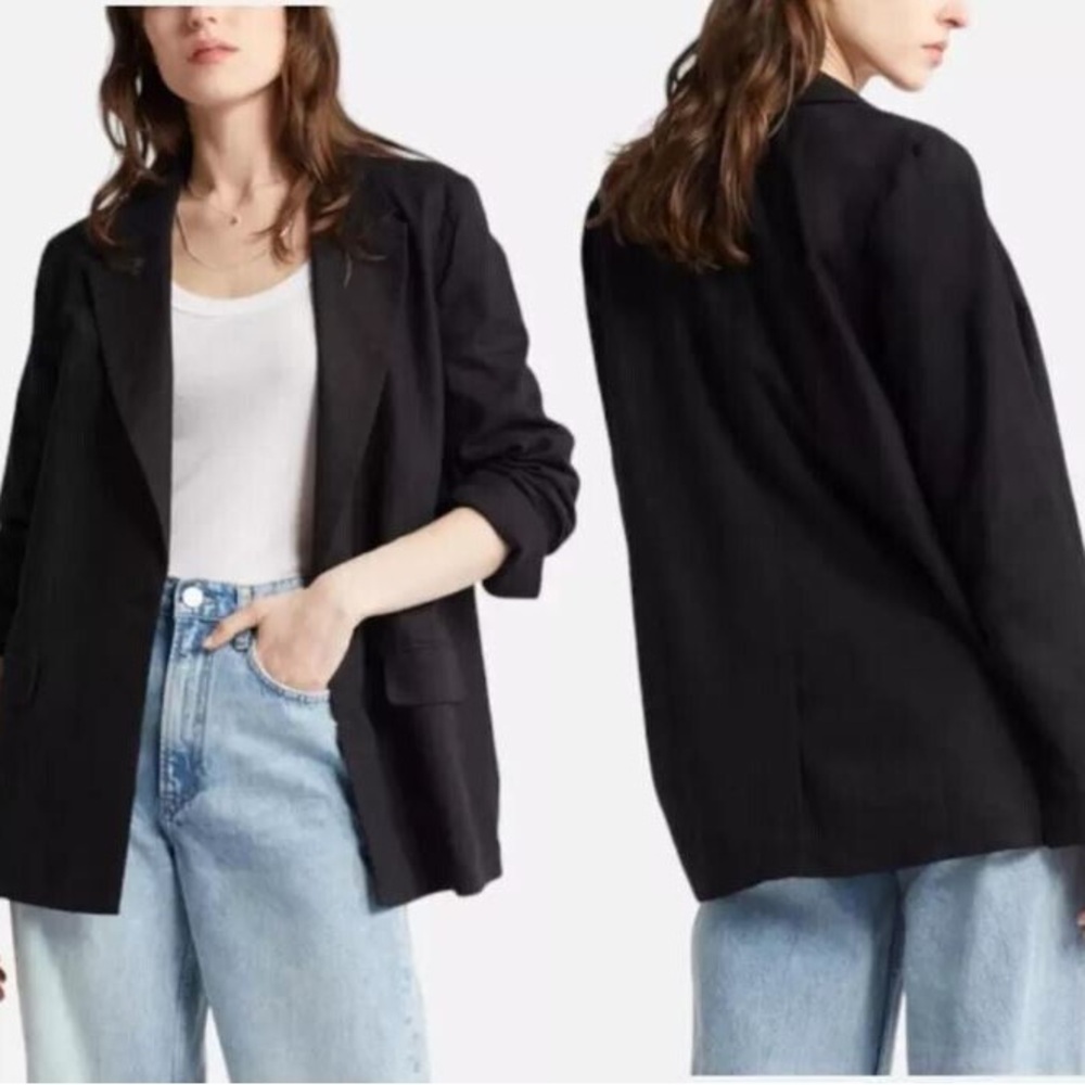 Treasure and Bond Linen Blend Black Blazer Estimated Size‎ Small Oversized